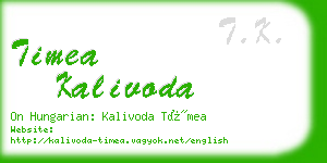 timea kalivoda business card